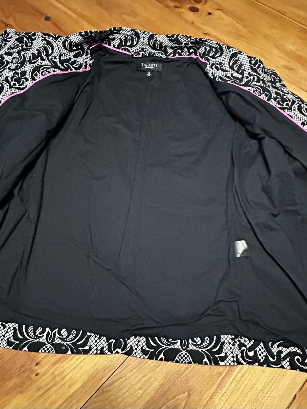 Talbots Black & White Printed Women's Blazer Jacket - Picture 12 of 13